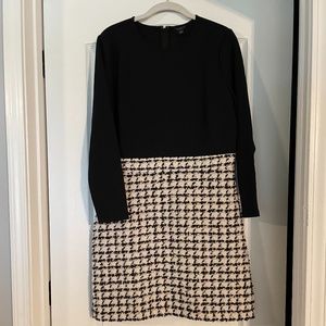 Dress with tweed plaid bottom